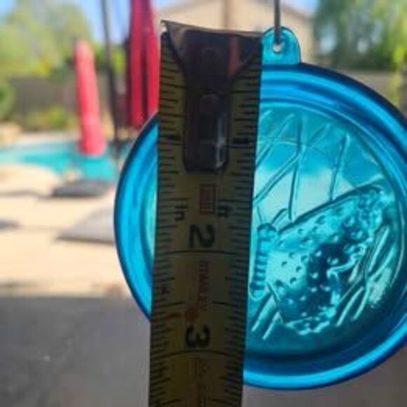 Blenko Blue Glass Butterfly Suncatcher  4" - Picture 4 of 4